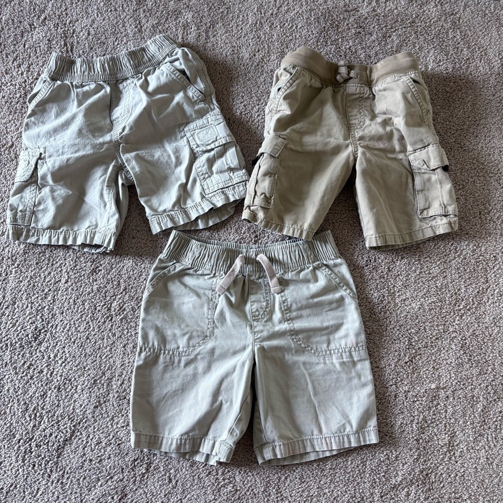 Kids Cargo Shorts Set - Tan